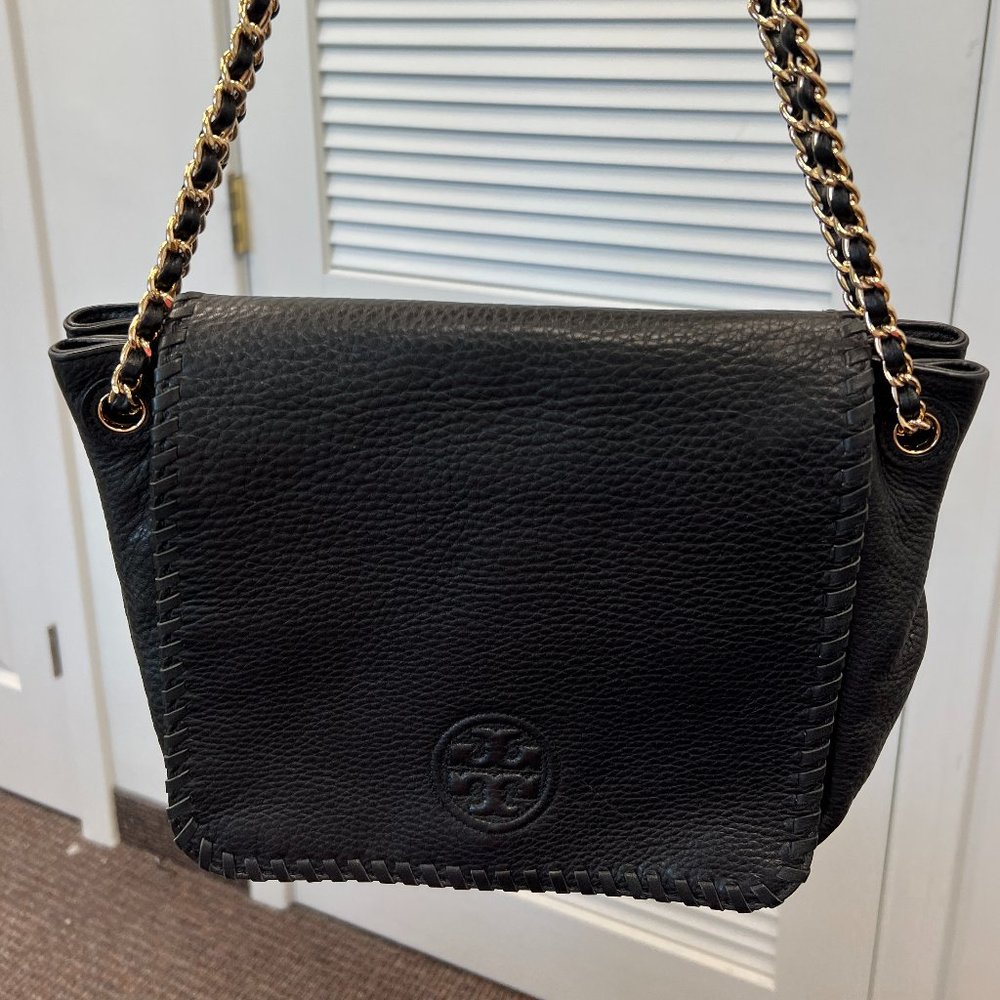 Tory Burch Marion Crossbody Bag NWOT Black Leather Chain Strap Shoulder Bag